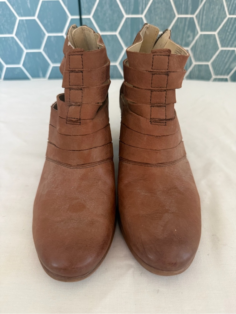 Josef Seibel Brown Layered Strap Ankle Booties